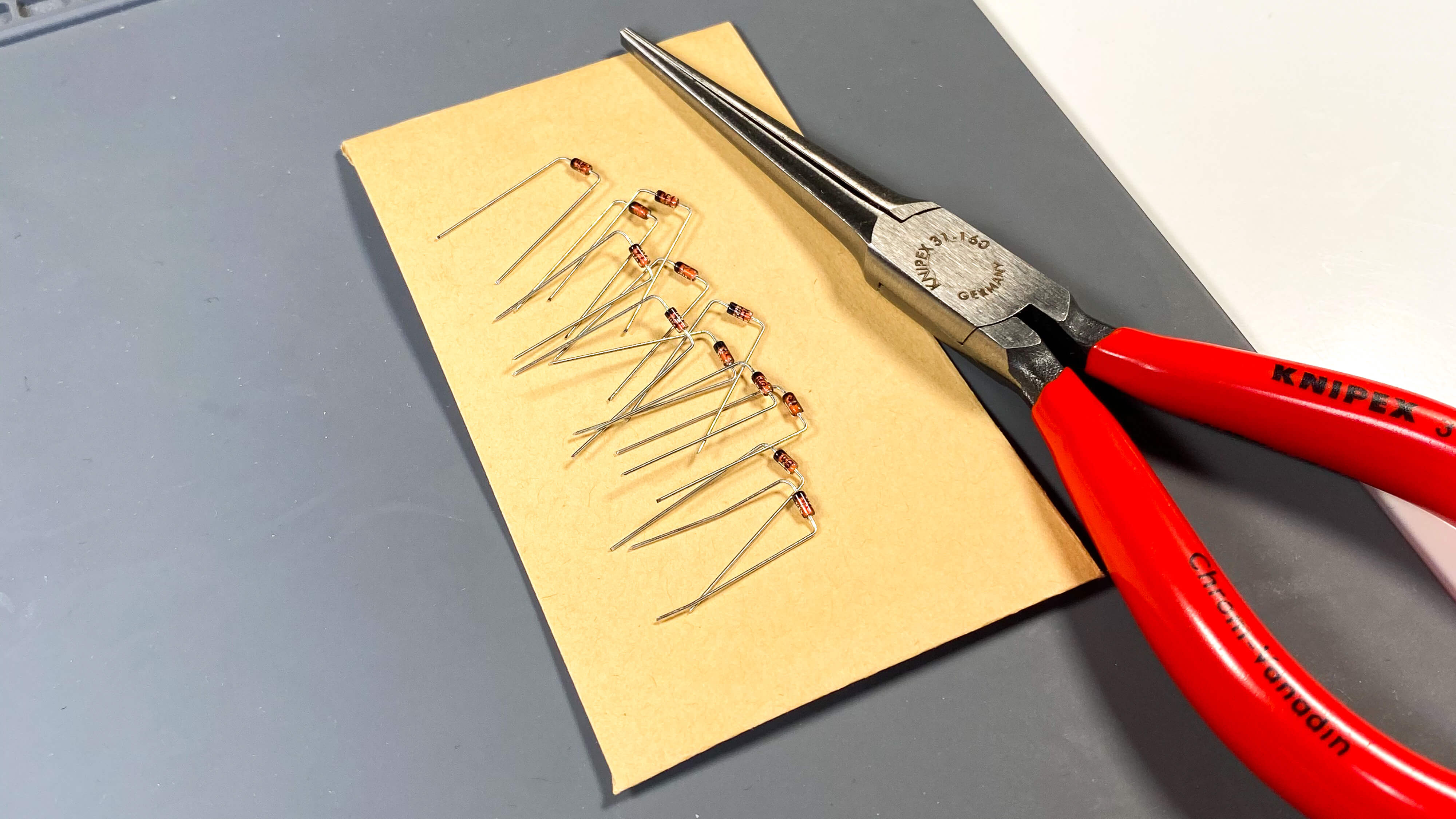 photo of diodes being prepped